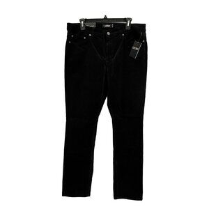 Lauren Ralph Lauren Womens 14 Black Corduroy Pants Stretch Mid Rise Straight Leg